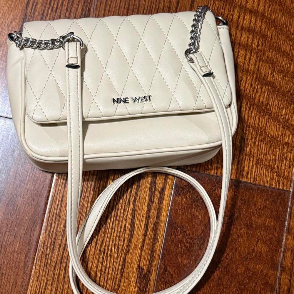 Nine west cream quilted crossbody